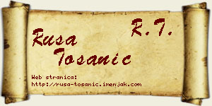 Rusa Tošanić vizit kartica